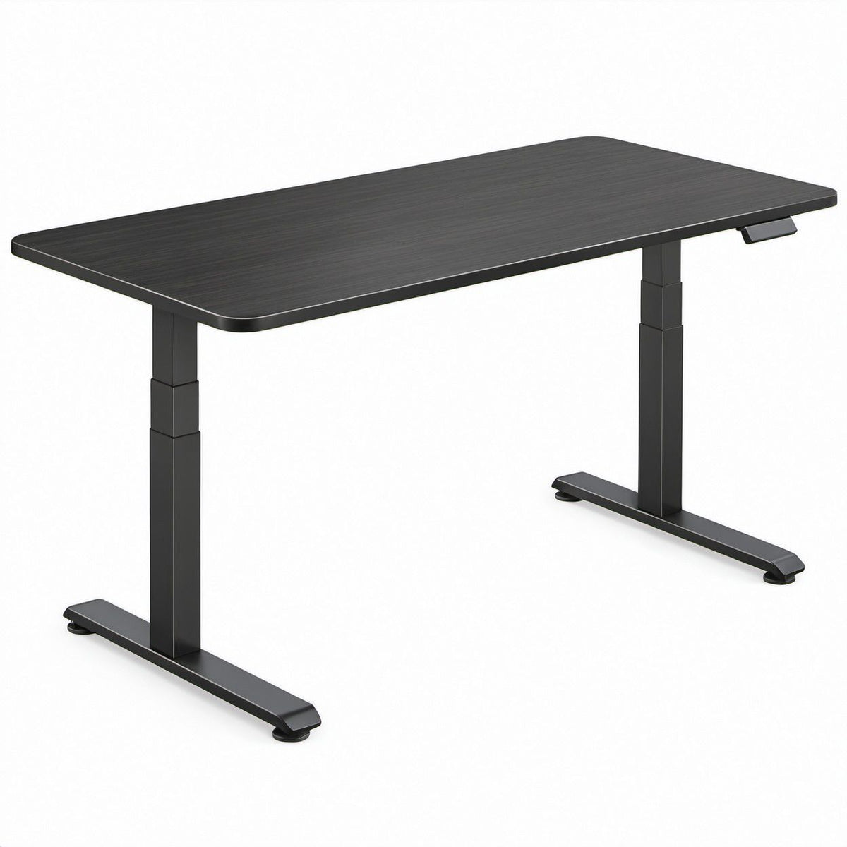 Elektrycznie regulowane biurko czarne 120 x 60 cm, wysokość 72–118 cm