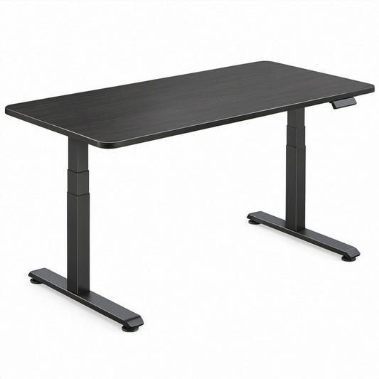 Elektrycznie regulowane biurko czarne 120 x 60 cm, wysokość 72–118 cm