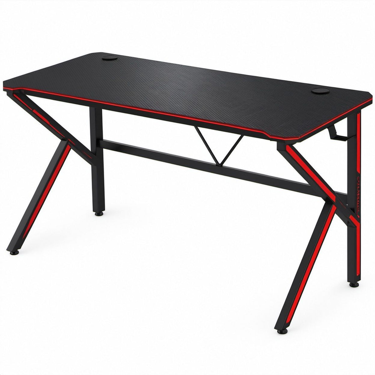 Biurko gamingowe czarno-czerwone z MDF 120 × 60 × 75 cm