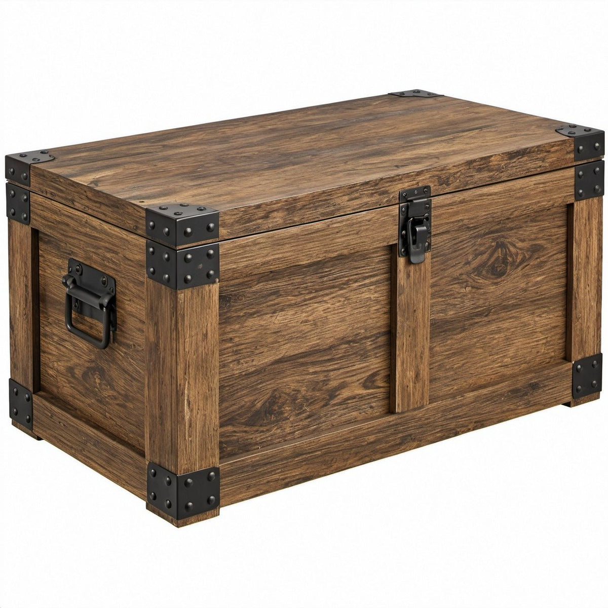 Prostokątna skrzynia brązowa z MDF 80 x 40 x 40 cm