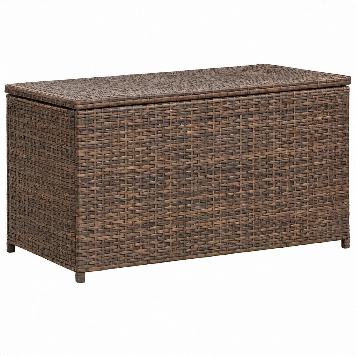 Brązowa skrzynia z technorattanu PE 120 x 50 x 60 cm