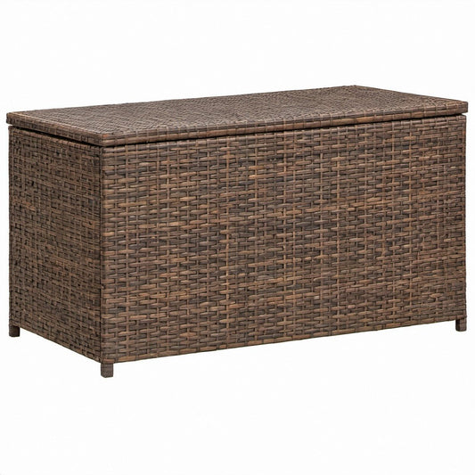 Brązowa skrzynia z technorattanu PE 120 x 50 x 60 cm